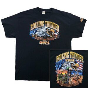 Rolling Thunder 2014 T-Shirt POW-MIA Biker Eagle Military Veteran Graphics 2XL